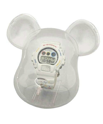 Pre-owned Casio G-shock X Medicom Toy Bearbrick Men's Watch Dw-6900mt-7 Dw6900mt7 In Misty Rose