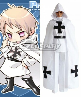 Axis Powers Hetalia Chibi Prussia Knights Outfit Cloak Uniform Cosplay Costume E