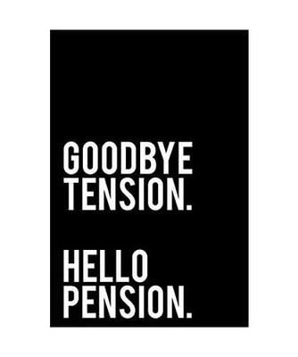 Goodbye Tension Hello Pension: 110-Page Funny Sarcastic 6”x9” Page Blank Lin