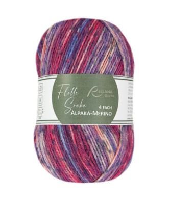 Rellana Flotte Socke Alpaka Merino 4fach Sockenwolle 100g Stricken Wolle 6Farben