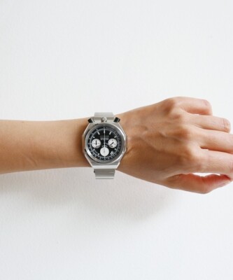 Pre-owned Citizen × Jam Home Made Jcz003 Bullhead Black Dial Tsuno Chrono Watch Panda 2