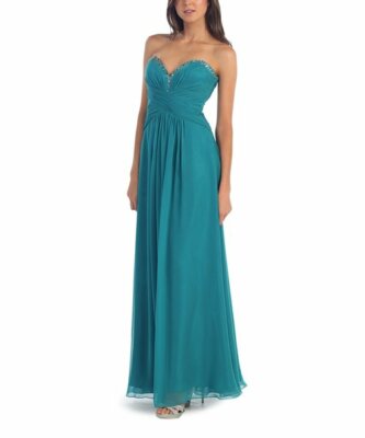 MSRP $160 MayQueen Teal Strapless Sweetheart Dress Size 20