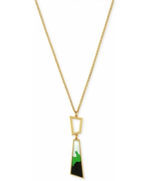 Vince Camuto Gold-Tone Painted Stone Pendant Necklace 141619