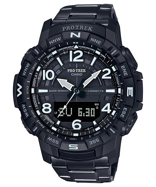 Pre-owned Casio Pro Trek Prt-b50yt-1jf Climber Line Titanium Quad Sensor Watch Men's