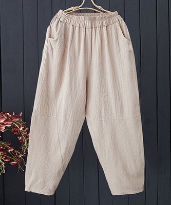 IZURIA Beige Pocket Harem Pants (2XL)