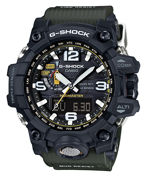 Pre-owned Casio Gwg-1000-1a3 G-shock Mudmaster Solar Triple Sensor Multiband 6 Men's Watch