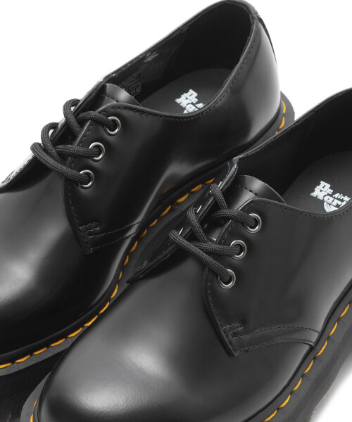 Pre-owned Dr. Martens Dr.martens 1461 Quad Black Polished Smooth - Black / 25567001 / Uk 3-8 Shoes