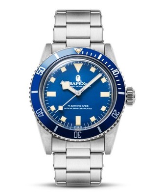 A BATHING APE Men's Watch CLASSIC TYPE 1 BAPEX Blue Silver NEW Japan
