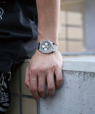 Pre-owned Citizen × Jam Home Made Jcz003 Bullhead Black Dial Tsuno Chrono Watch Panda 2