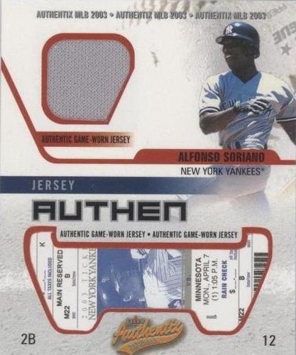 2003 Fleer Authentix - Alfonso Soriano #JA-AS