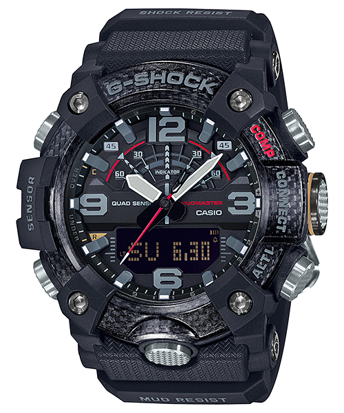 Pre-owned Casio G-shock Mudmaster Quad Sensor Bluetooth Carbon Core Watch - Gg-b100-1adr
