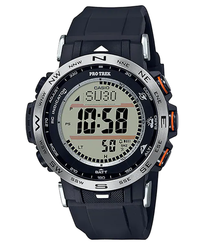 Pre-owned Casio Protrek Prw-30-1a Triple Sensor Black Digital Radio Tough Solar Mens Watch