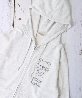 Rilakkuma Brushed Back Full Zip Hoodie Pudding Oatmeal JPM-size JP LTD Original