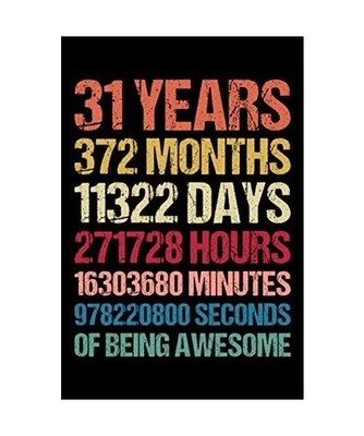 31 Years Of Being Awesome: Happy 31st Birthday 31 Years Old Gift for Boys & Girl