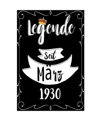 Legende seit März 1930: 90 Jahre geburtstag, Notizbuch / Tagebuch Lustige Gesch