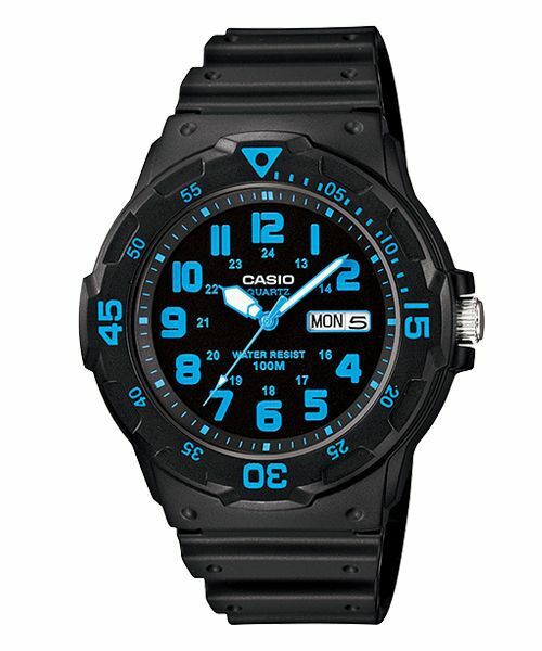 Orologio Da Polso CASIO MRW-200H-2BVDF Analogico Uomo Sportivo Nero Blu lac