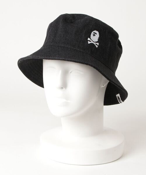 ЧЕРНАЯ ДЖИНСОВАЯ ШЛЯПА-ПАНАМА BAPE APE CROSSBONE СРЕДНЕГО РАЗМЕРА