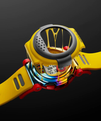Pre-owned Casio G-shock G-b001mve-9jr Limited Yellow Carbon Core Extra Bezel Men Watch