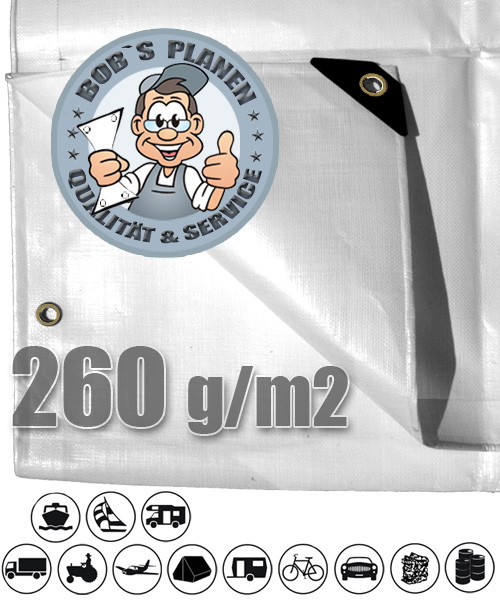 BOB´S CARETARP BOOTSPLANE 260g/m²  Abdeckplanen Bootsplanen Schutzplanen reißfes