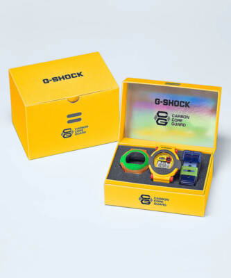 Pre-owned Casio G-shock G-b001mve-9jr Limited Yellow Carbon Core Extra Bezel Men Watch