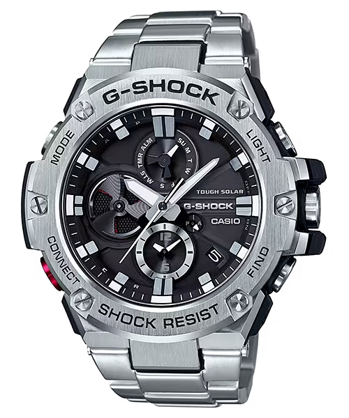 Pre-owned Casio Men's Shock Master Of Steel Analog Watch Gstb100d-1a