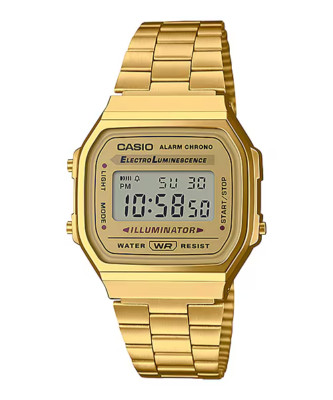 Casio Vintage Digital Gold Stainless Steel Watch A168WG-9WDF