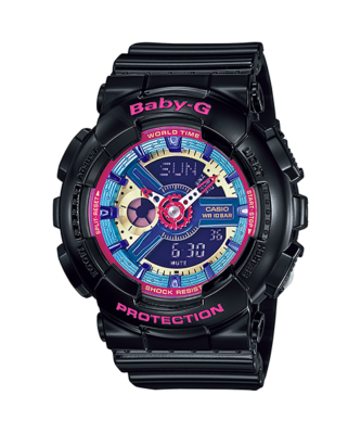 Casio BA 112 1A Baby G Multicolor Dial Black Resin Multi Quartz Woman s Watch