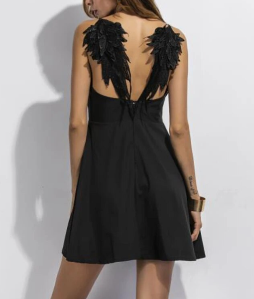 NWT Jeykay Mini Dress Lace Angel Wings Back Straps Fit