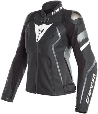 Dainese Avro 4 Lady Leather Jacket Black-Anthracite-White 38 - Free Shipping!