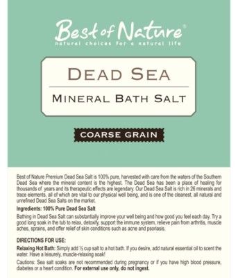 Best Of Nature Coarse Grain Dead Sea Mineral Bath Salt - 26 Ounce