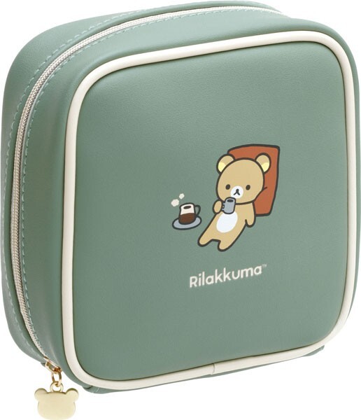 San-X Rilakkuma BASIC RILAKKUMA HOME CAFE Square Pouch Cosmetics Case Makeup Bag