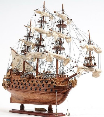18 Коричневое дерево San Felipe 1690 Маленькая лодка Декоративная лодка ручной росписи