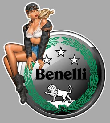 BENELLI left Pin up gauche Sticker vinyle laminé