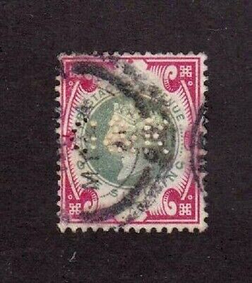 Great Britain stamp #126, used, perfin,  Queen Victoria, SCV $145
