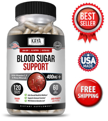 BLOOD SUGAR SUPPORT Alpha Lipoic Acid & Cinnamon 20 Herbs 120 Capsules