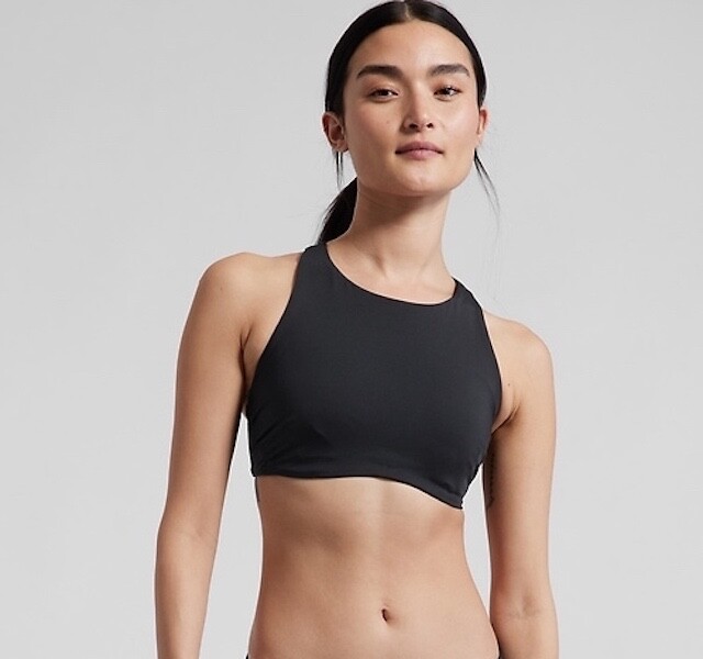 ATHLETA Maldives Топ бикини с чашкой бюстгальтера 36 BC | Черный #405827 НОВИНКА