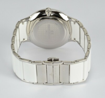 Pre-owned Jacques Lemans Classic 'dublin' Watch 40mm Ceramic Strap Sapphire Glass Wht Dial