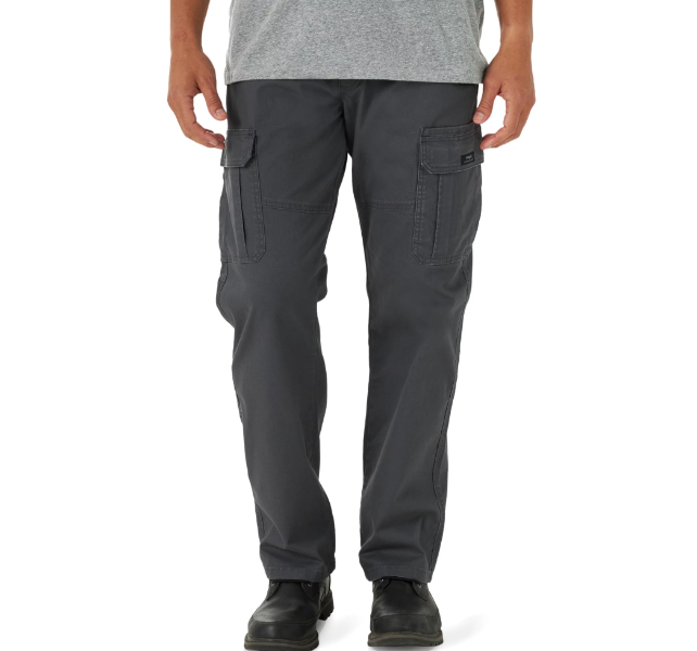 Men's Wrangler Cargo Pants w/ Stretch Relaxed Fit Anthracite Grey CHOOSE SIZE