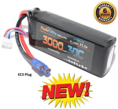 Powerhobby 3S 11.1V 3000mAh 30C Lipo Battery EC3 : E-Flite Timber