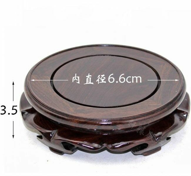 Chinese Wood Display Stand Pedestal Carving Round Base Pot Statue Incense Burner