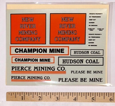 WALTHERS HO DECAL - MINE FACILITY STRUCTURE SIGNS