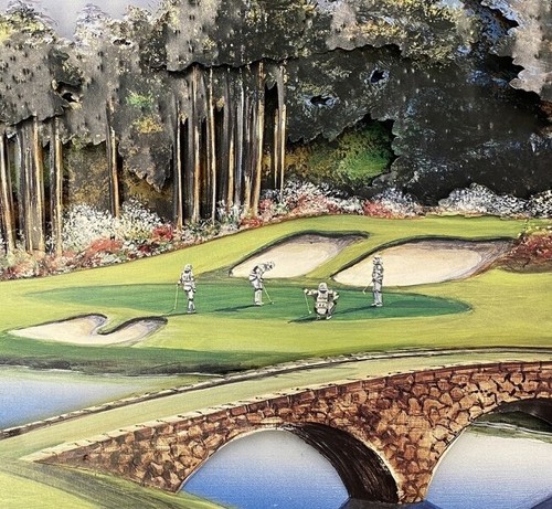 golfing stormtroopers golf star wars fine art print poster thrift store painting