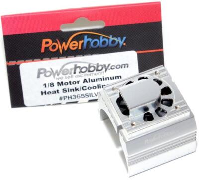 Powerhobby Aluminum Motor Heatsink Cooling Fan 1/8 Silver : Thunder Tiger MT4