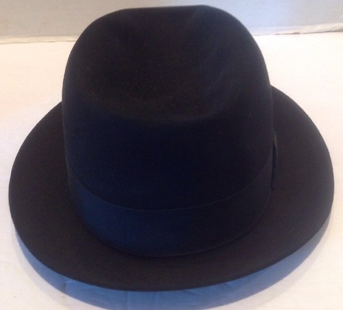 Vintage Stetson 3X Beaver Fedora Hat 6 7/8 Black Excellent Condition