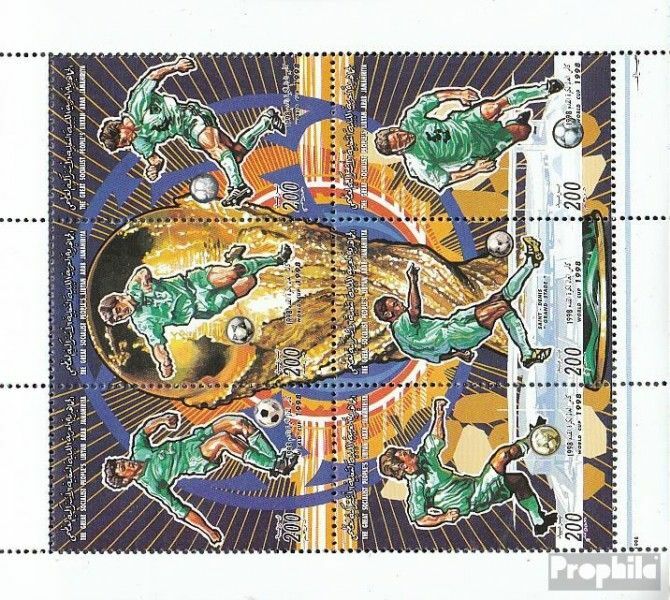Briefmarken-Set Libyen 1998 Fußball-WM – Kleinbogen 2560-2565, Postfrisch MNH, Sammlerstück