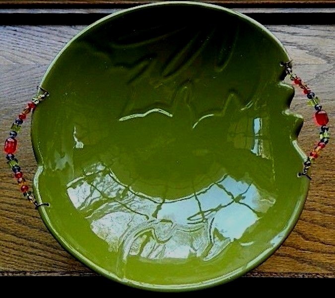 BELLA CASA Centerpiece Bowl Large Green by GANZ 13