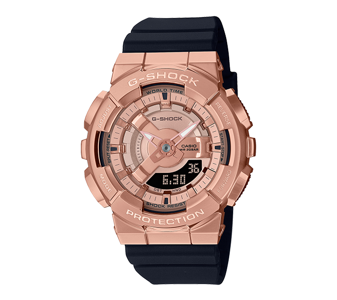 Pre-owned Casio G-shock Woman Resin Band Wrist Watch Gm-s110pg-1adr