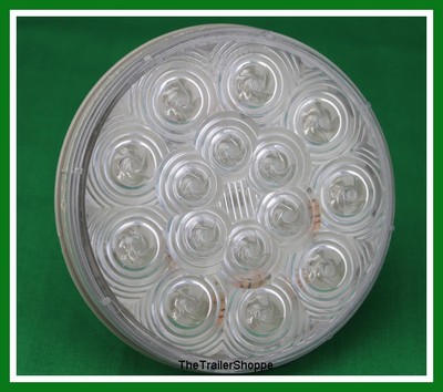 Maxxima Amber Clear 4'' Round Stop Turn Park Light 15 LED STT Truck Trailer Bus
