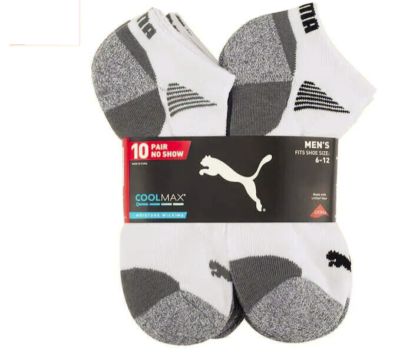 PUMA Men s No Show Sock 10 pair FAST FREE SHIPPING