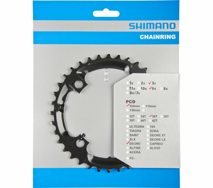 Shimano Kettenblatt DEORE FC-M590 36 Zähne LK 104 mm schwarz